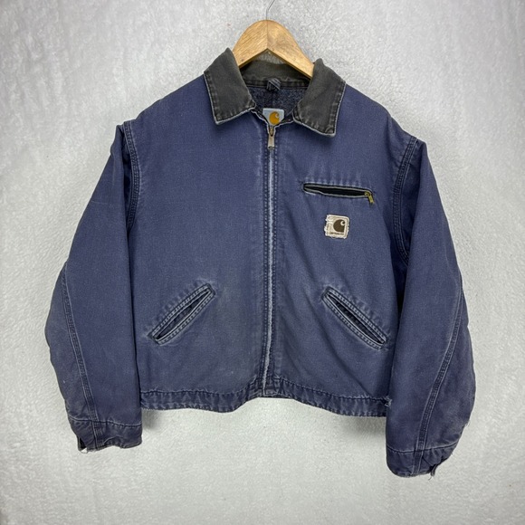Carhartt Detroit Jacket Blanket Lined Mens‎ XL J64 PTL Petrol Blue Faded